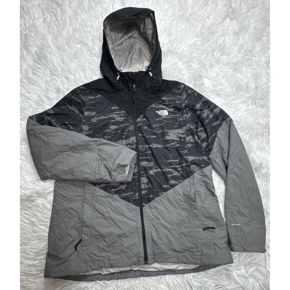 The North Face 3 in 1 Fleece Waterproof Jacket XL On Both Gray Green Nylon Shell